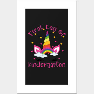 Cute Unicorn Face | 1st Day of Kindergarten Posters and Art